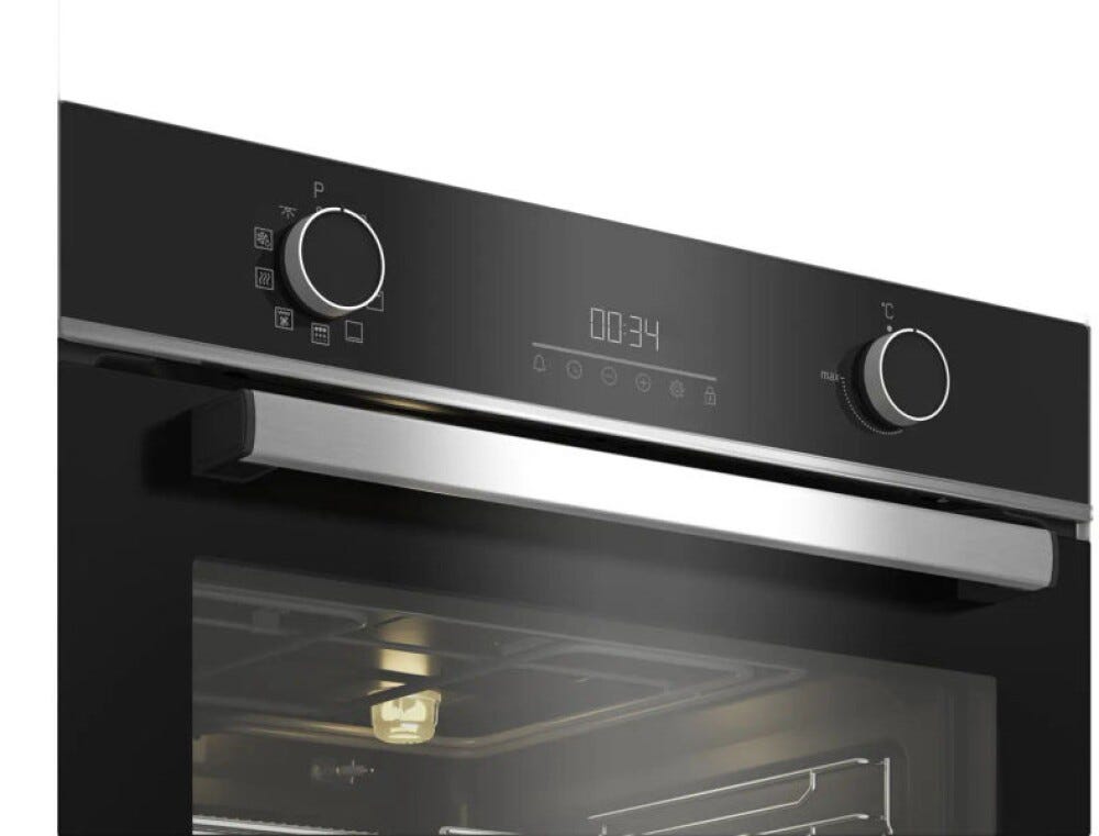Beko BBIMM13300XMPSE B300 Forno elettrico cm. 60, capacità 72 litri, 9 funzioni, termoventilato, pirolitico, inox/nero