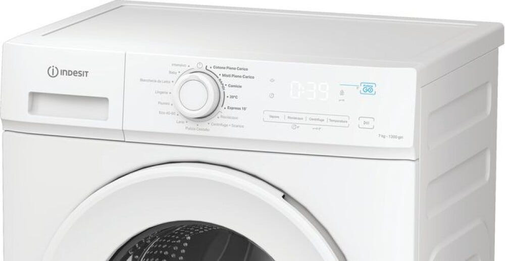 Indesit IMA 762 MY TIME IT Lavatrice 7 kg, 1200 giri, Push&Go Steam, classe A, bianco