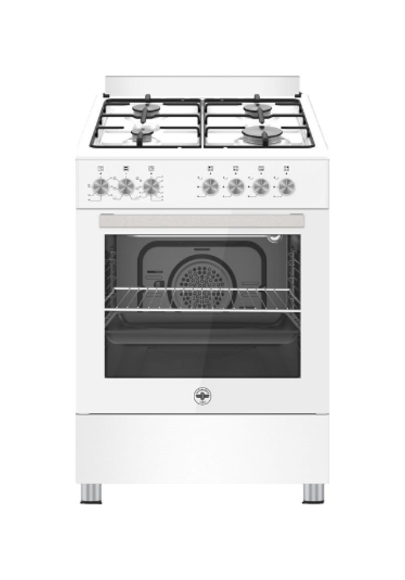 La Germania SE664EB/24 Futura Cucina da accosto 60 cm, 4 fuochi a gas, forno elettrico multifunzione, classe A, bianco