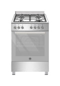 La Germania SE664GX/24 Futura Cucina da accosto 60 cm, 4 fuochi a gas, forno gas ventilato, inox