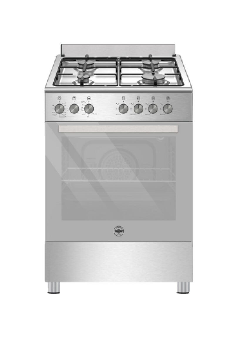 La Germania SE664GX/24 Futura Cucina da accosto 60 cm, 4 fuochi a gas, forno gas ventilato, inox