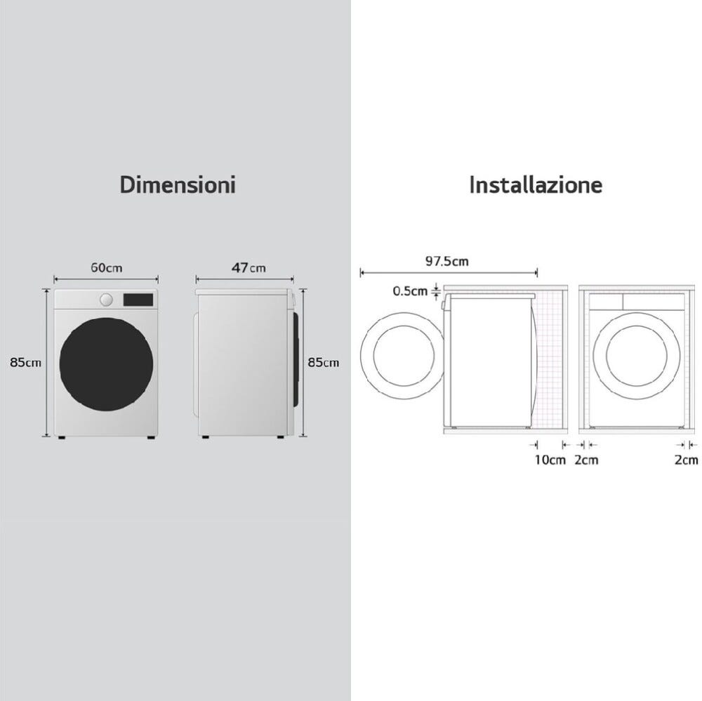 LG F4NA10S7NWK Lavatrice cm. 60, capacità 7 kg, 1400 giri, bianco