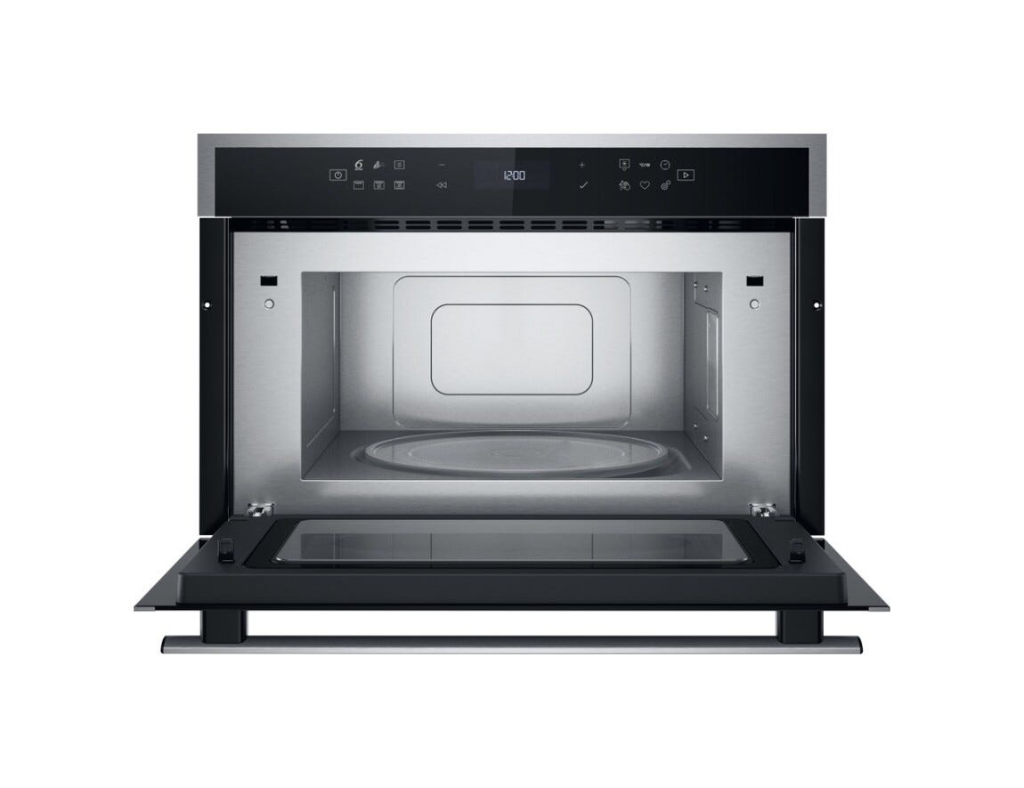Whirlpool WMD6O4TX Forno a microonde da incasso cm. 60, capacità 31 litri, Grill Quarzo, Crisp, 6° Senso, cottura a vapore, inox/nero