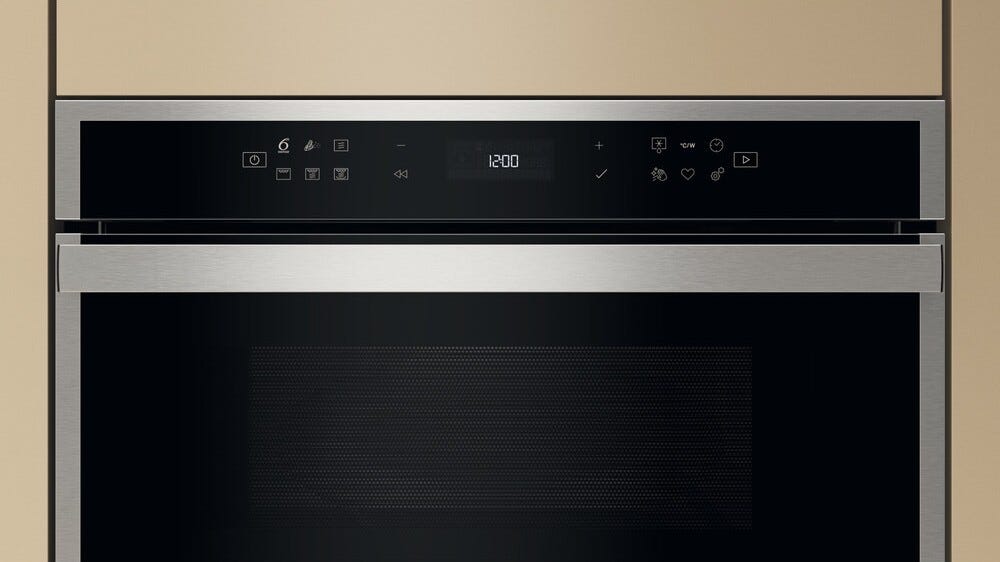 Whirlpool WMD6O4TX Forno a microonde da incasso cm. 60, capacità 31 litri, Grill Quarzo, Crisp, 6° Senso, cottura a vapore, inox/nero