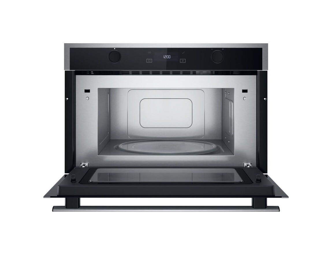 Whirlpool WMD6O4UX Forno a microonde da incasso cm. 60, capacità 31 litri, Grill Quarzo, Crisp, 6° Senso, Steam&Boil, inox/nero