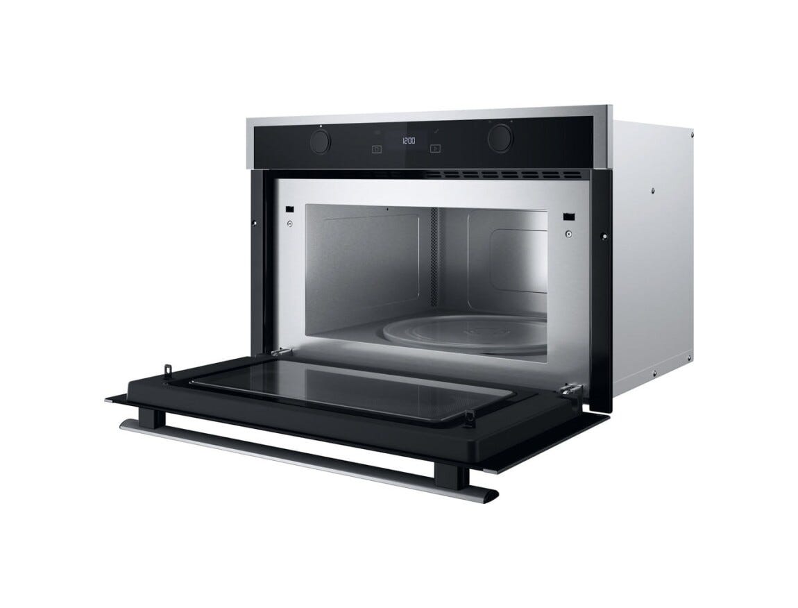 Whirlpool WMD6O4UX Forno a microonde da incasso cm. 60, capacità 31 litri, Grill Quarzo, Crisp, 6° Senso, Steam&Boil, inox/nero