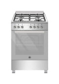 La Germania SE664EX/24 Futura Cucina da accosto 60 cm, 4 fuochi a gas, forno elettrico multifunzione, inox