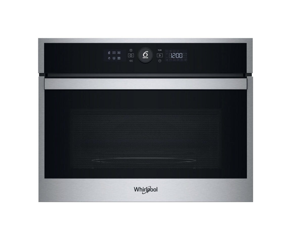 Whirlpool WMW47HMX Forno a microonde da incasso cm. 60, capacità 40 litri, Crisp, CrispFry, ForcedAir, 6° Senso, Grill 1600 W, inox/nero