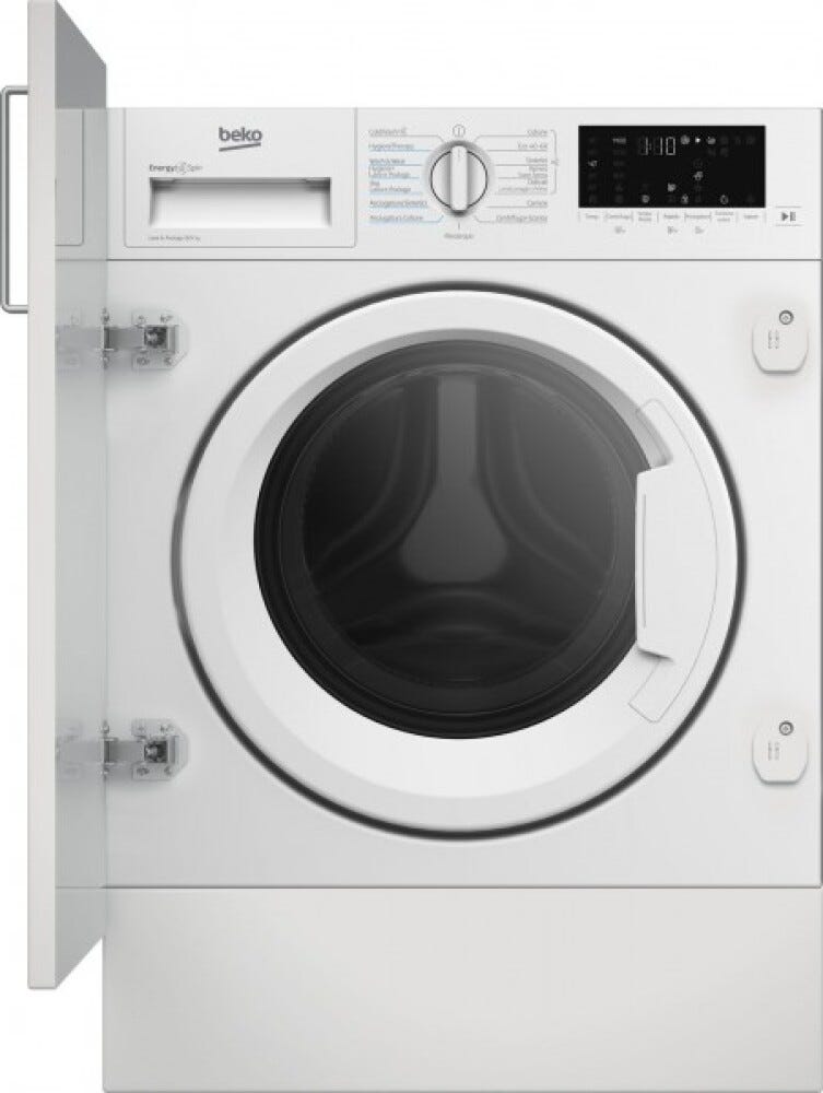 Beko WDI85DAW_IT bPRO 500 Lavasciuga da incasso cm. 60, capacità 8 kg, 1400 giri, ProSmart Inverter, SteamCure