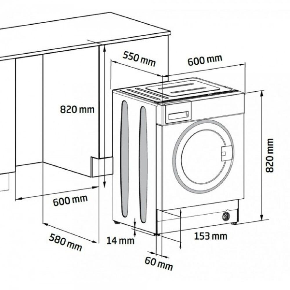 Beko WDI85DAW_IT bPRO 500 Lavasciuga da incasso cm. 60, capacità 8 kg, 1400 giri, ProSmart Inverter, SteamCure