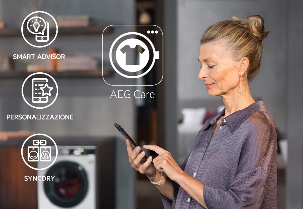 AEG LR8FH104VY serie 8000 PowerCare Lavatrice a carica frontale, cm. 60, 10 kg, centrifuga 1400 giri, con cassetto UniversalDose e WiFi, bianco, nero