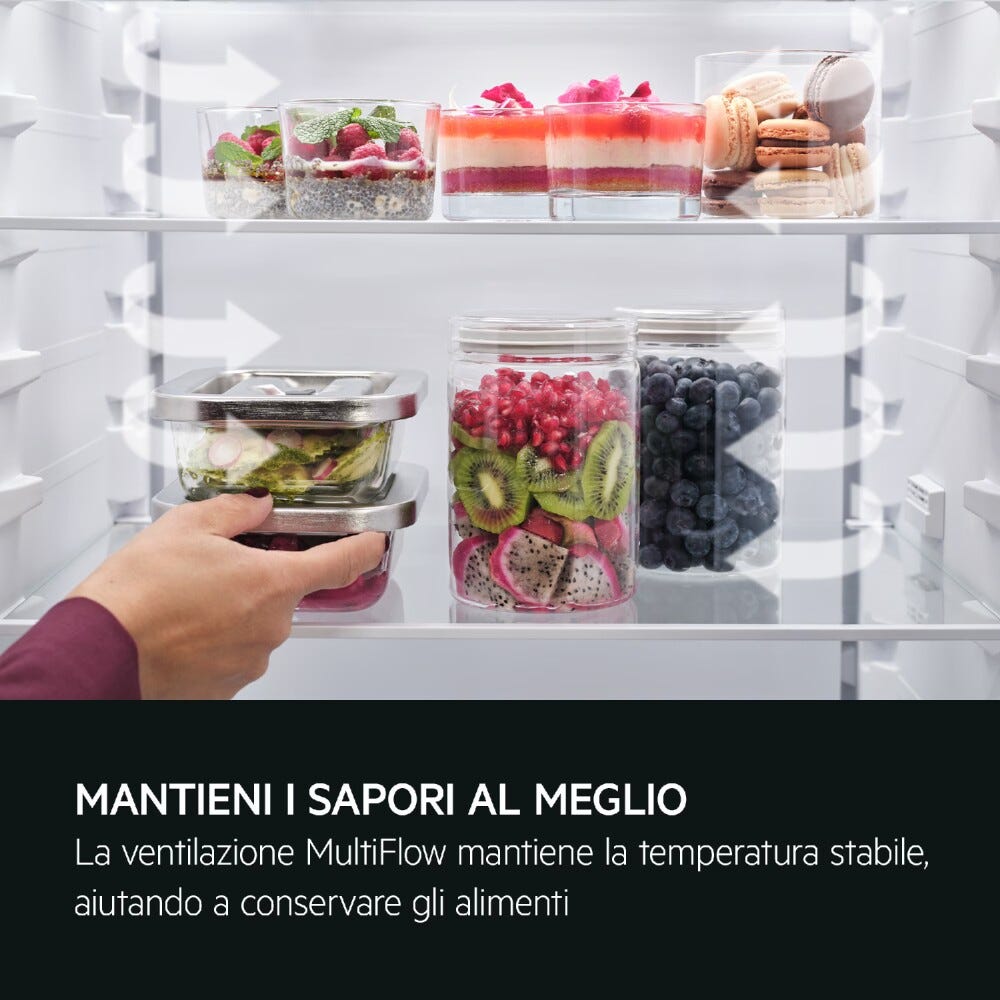 AEG RMB952D6VB serie 9000 MultiSwitch Frigorifero con congelatore 4 porte, libera installazione, cm. 91, altezza 190, 552 litri, Total No Frost, nero
