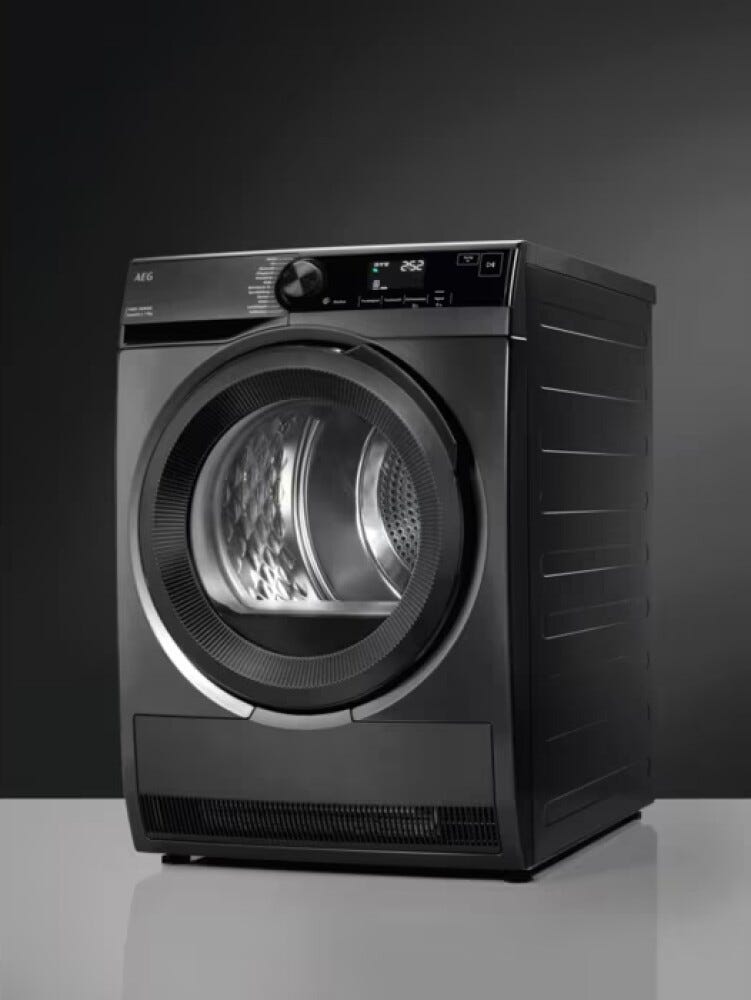 AEG TR7HD93B serie 7000 SensiDry Asciugatrice a pompa di calore, cm. 60, capacità 9 kg, Tecnologia SensiDry, nero