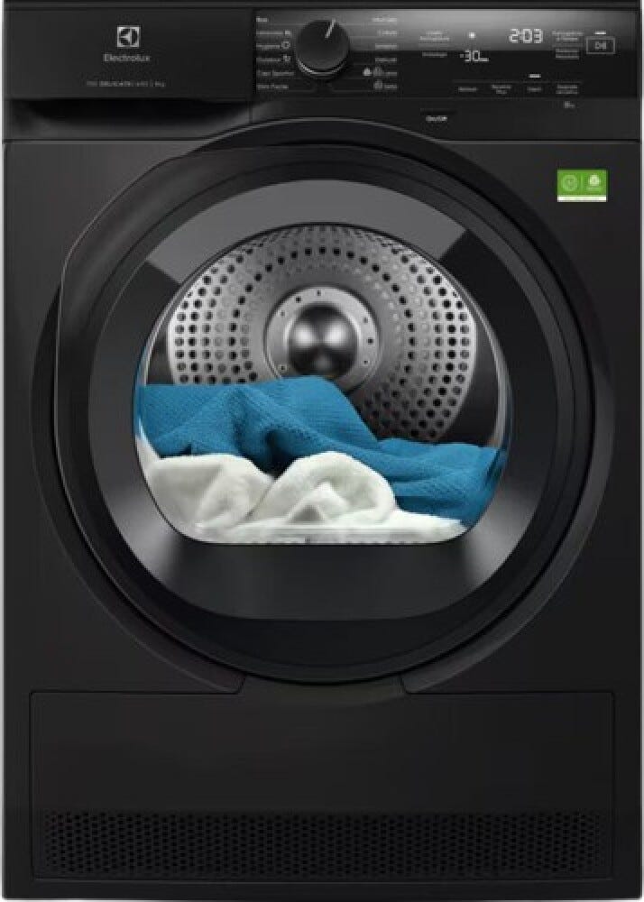 Electrolux EW7H49B Serie 700 DelicateCare Asciugatrice a pompa di calore , 9 kg, Classe C, nero