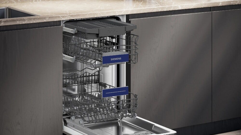 Siemens SR73EX25ME iQ300 Lavastoviglie da incasso Slim 45 cm, 10 coperti, Home Connect, classe energetica B, cerniere sliding