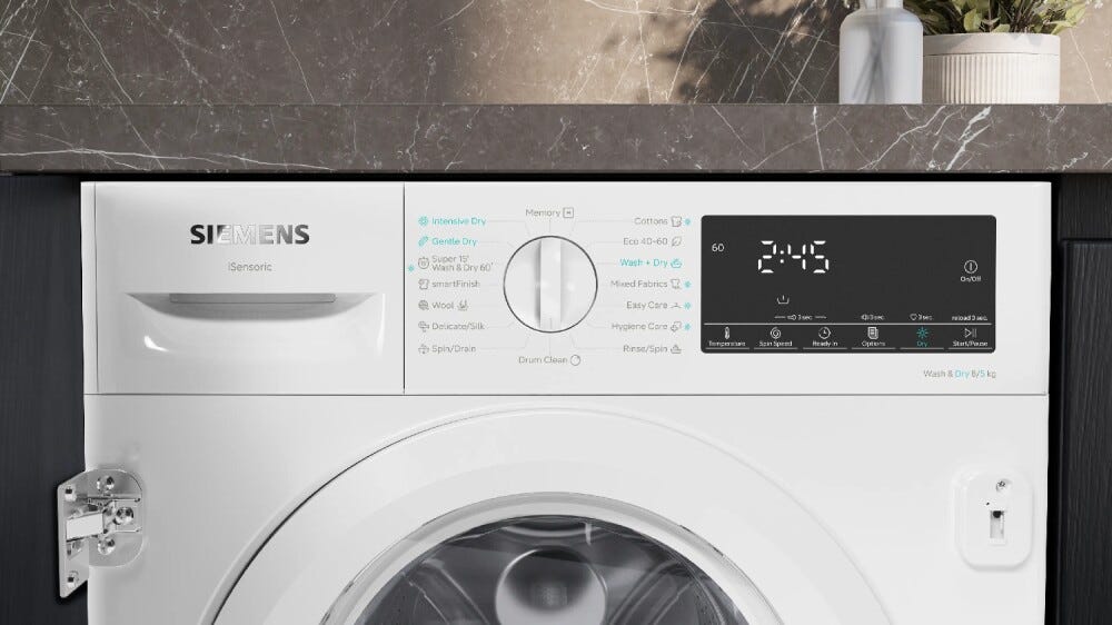 Siemens WK14D490EU iQ500 Lavasciuga da incasso, lavaggio 8 kg asciugatura 5 kg, classe energetica E