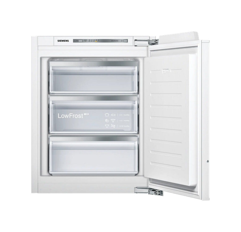 Siemens GI11VAFE0 Congelatore da incasso 72 l, lowFrost, 3 cassetti trasparenti, compatto 54 cm