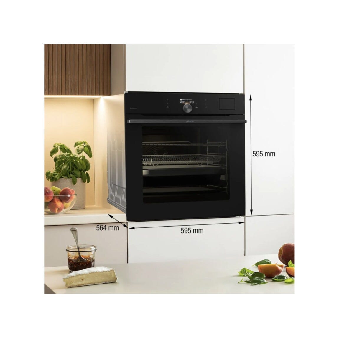Gorenje BFS6148B G800 Forno elettrico cm. 60, capacità 77 litri, AirFry, Pizza, MultiFlow 360°, nero