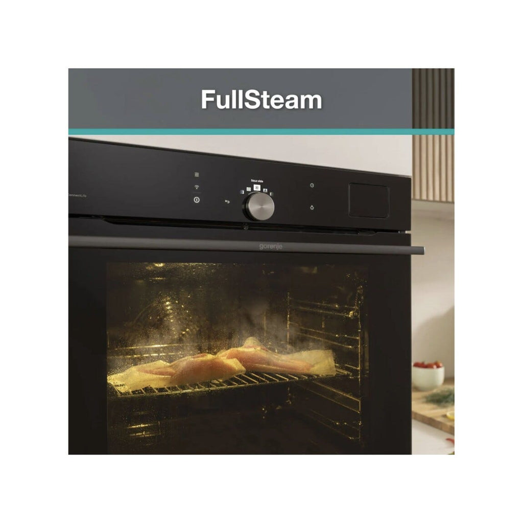 Gorenje BFS6148B G800 Forno elettrico cm. 60, capacità 77 litri, AirFry, Pizza, MultiFlow 360°, nero
