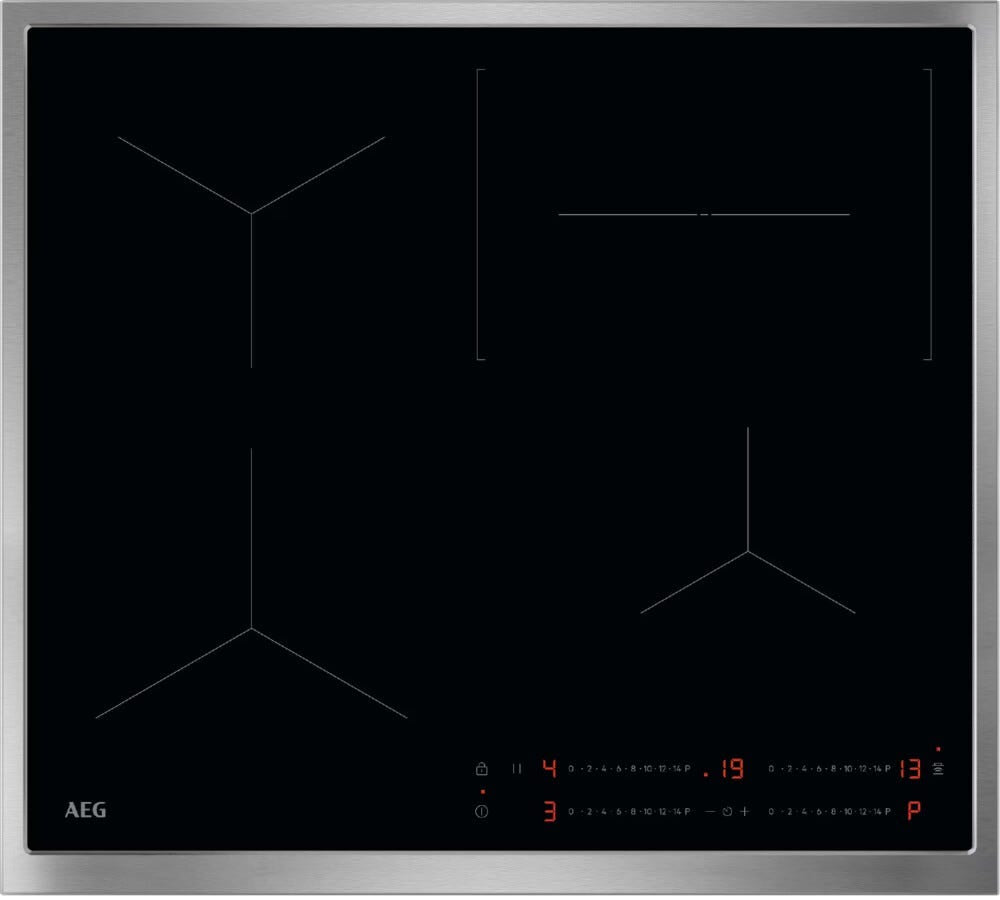 AEG TO64IC0CXB serie 5000 Piano cottura a induzione, cm. 60, 4 zone cottura, funzione Hob²Hood, design slimfit, comandi slider, vetroceramica nero
