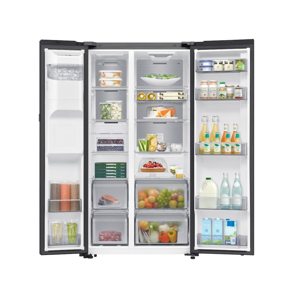 Samsung RS80F64JEBEO Frigorifero Side by Side 634 L, SpaceMax, AI Inverter, Apertura Automatica, vetro nero