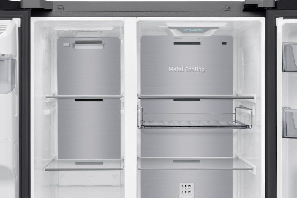 Samsung RS80F64JEBEO Frigorifero Side by Side 634 L, SpaceMax, AI Inverter, Apertura Automatica, vetro nero