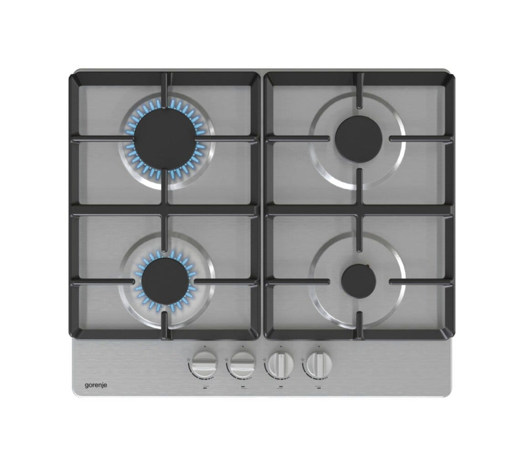 Gorenje G641XHC Piano cottura a gas cm. 60, 4 fuochi, griglie in ghisa, accensione integrata, inox