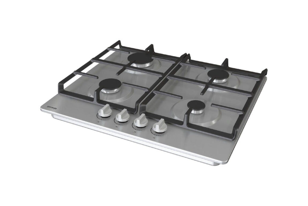 Gorenje G641XHC Piano cottura a gas cm. 60, 4 fuochi, griglie in ghisa, accensione integrata, inox
