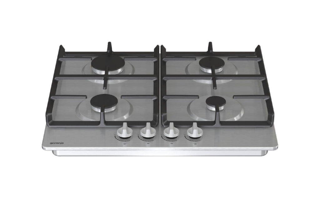 Gorenje G641XHC Piano cottura a gas cm. 60, 4 fuochi, griglie in ghisa, accensione integrata, inox