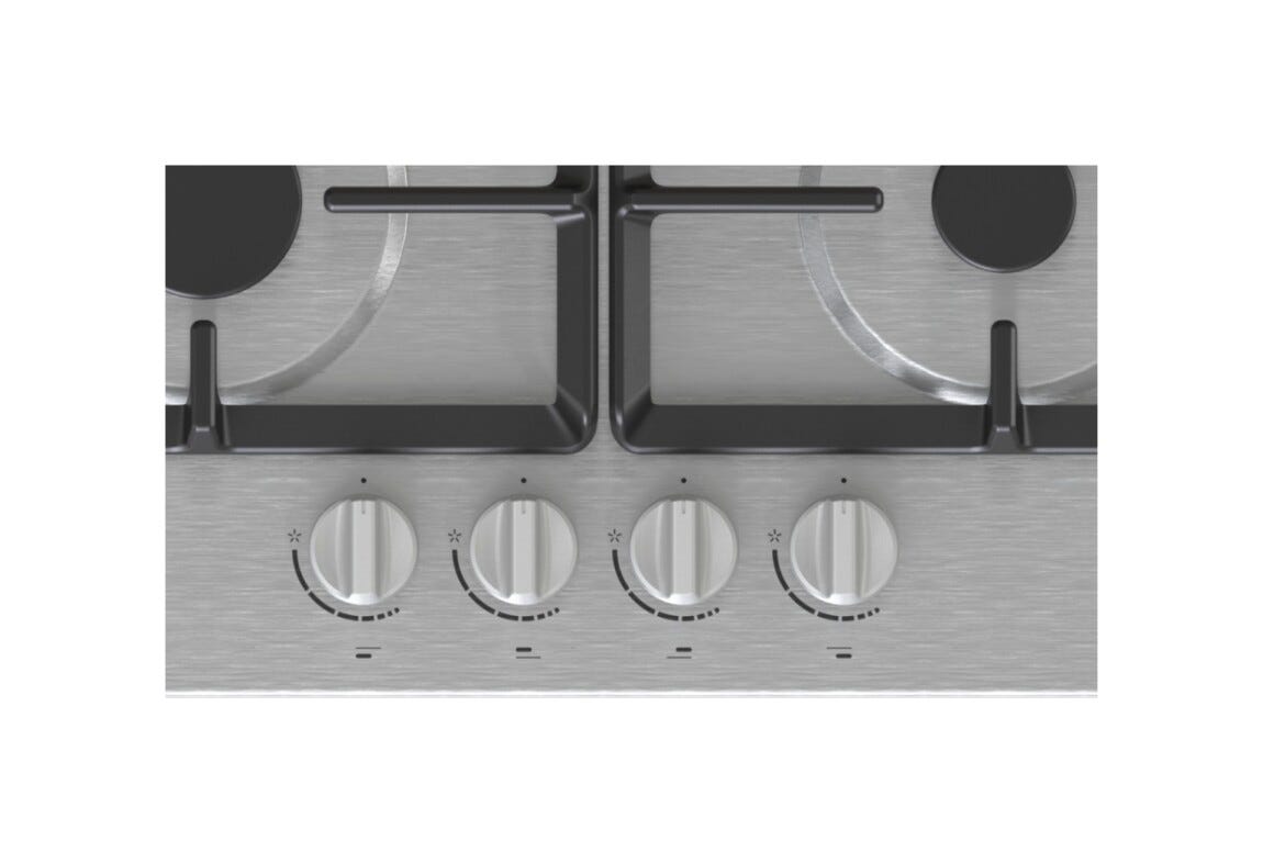 Gorenje G641XHC Piano cottura a gas cm. 60, 4 fuochi, griglie in ghisa, accensione integrata, inox
