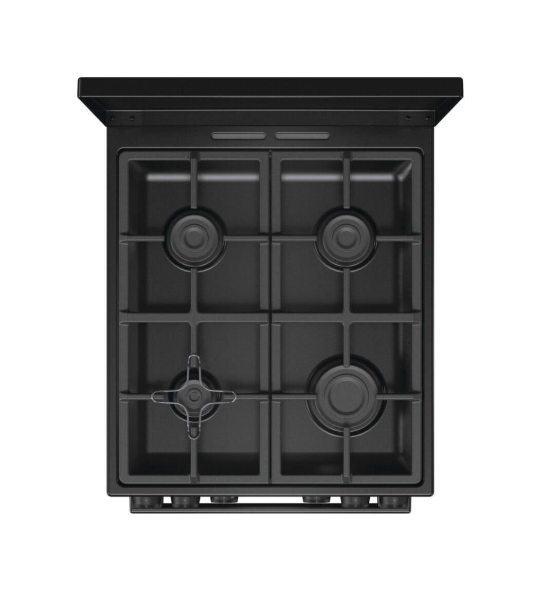 Gorenje GK5C42BF G600 Cucina da accosto cm. 50, capacità 70 litri, piano gas con griglie in ghisa, nero