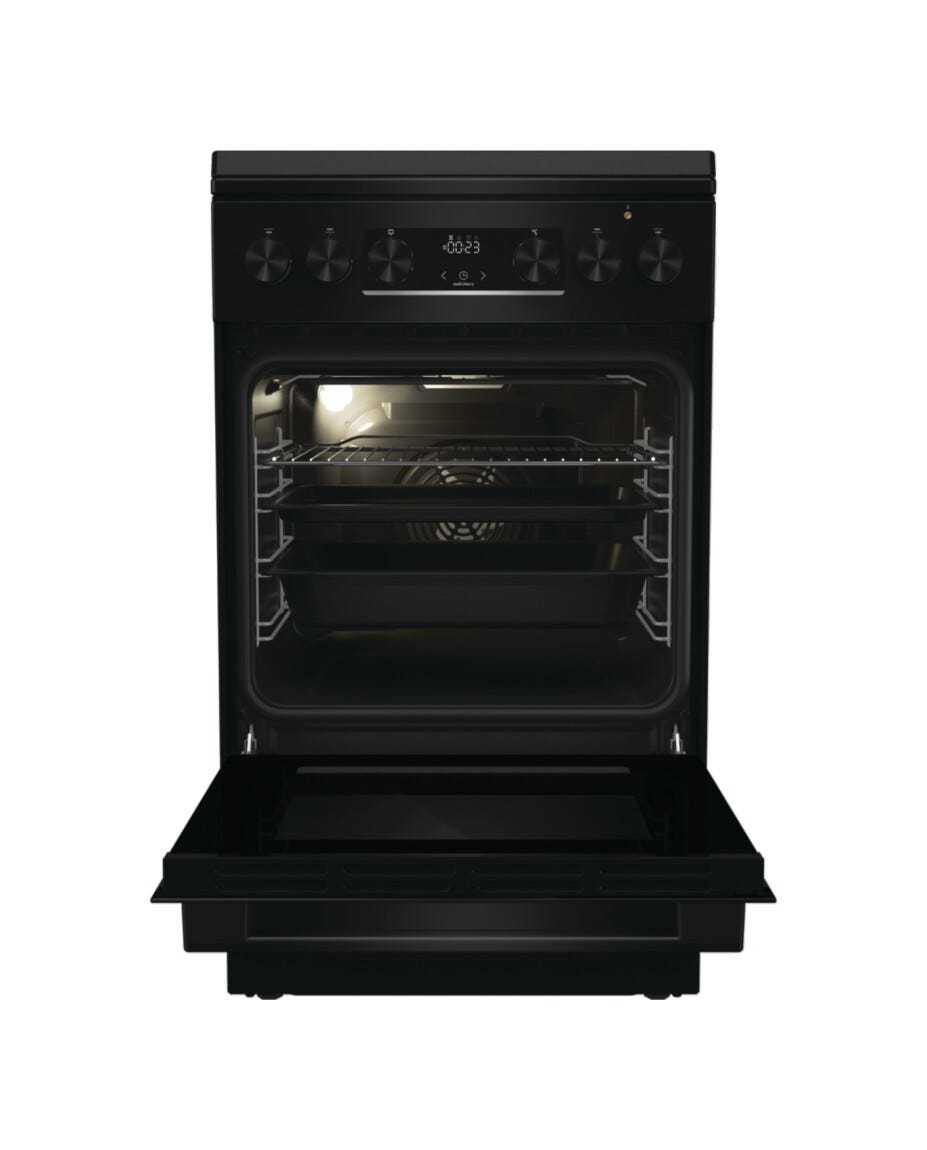 Gorenje GK5C42BF G600 Cucina da accosto cm. 50, capacità 70 litri, piano gas con griglie in ghisa, nero