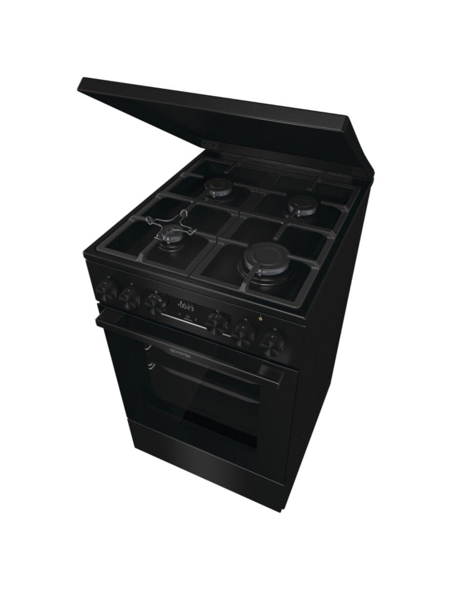Gorenje GK5C42BF G600 Cucina da accosto cm. 50, capacità 70 litri, piano gas con griglie in ghisa, nero