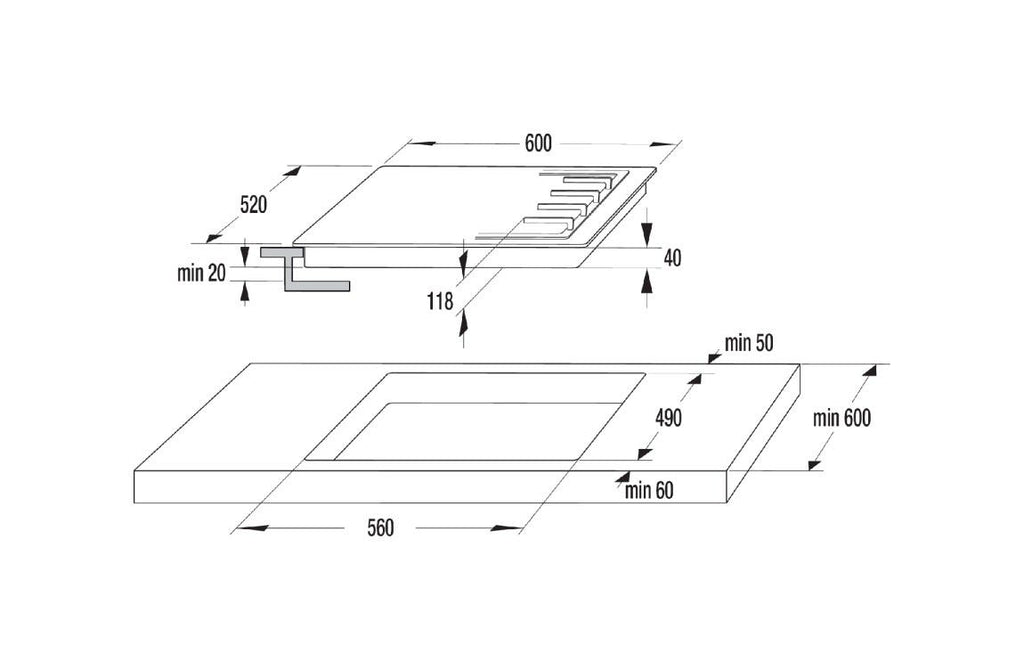 Gorenje GW642CLI Piano cottura a gas cm. 60, 4 fuochi, griglie in ghisa, accensione integrata, crema