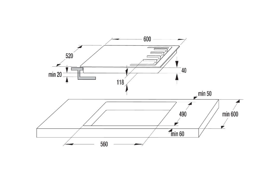 Gorenje GW642CLI Piano cottura a gas cm. 60, 4 fuochi, griglie in ghisa, accensione integrata, crema