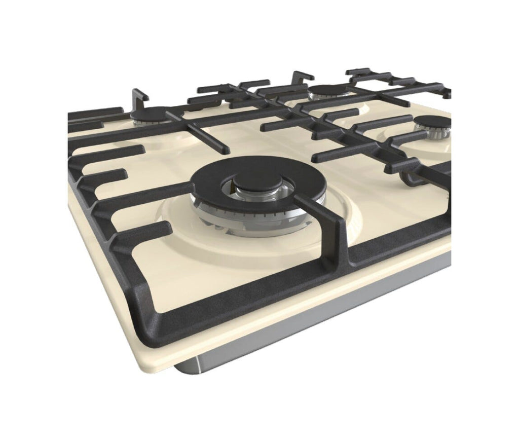 Gorenje GW642CLI Piano cottura a gas cm. 60, 4 fuochi, griglie in ghisa, accensione integrata, crema