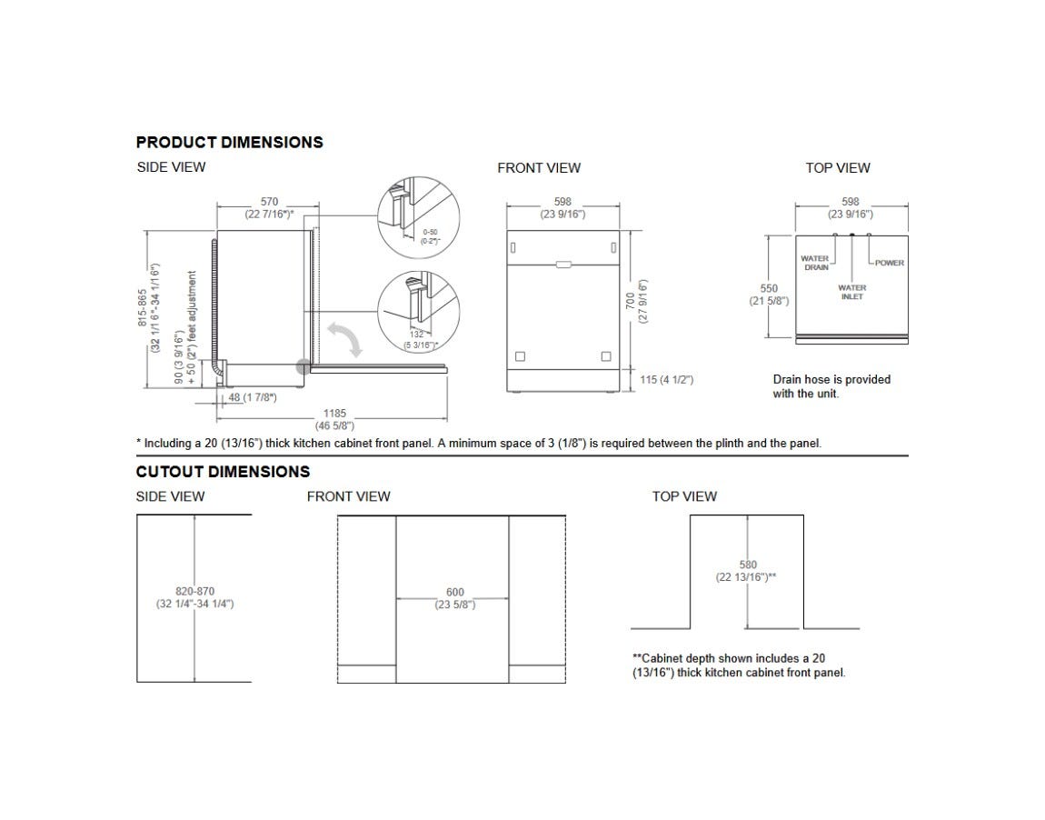 Bertazzoni DW60S3IBPSS Professional Lavastoviglie da incasso 60 cm, 14 coperti, 3 cestelli, motore Inverter DualSmart Brushless, cerniere sliding