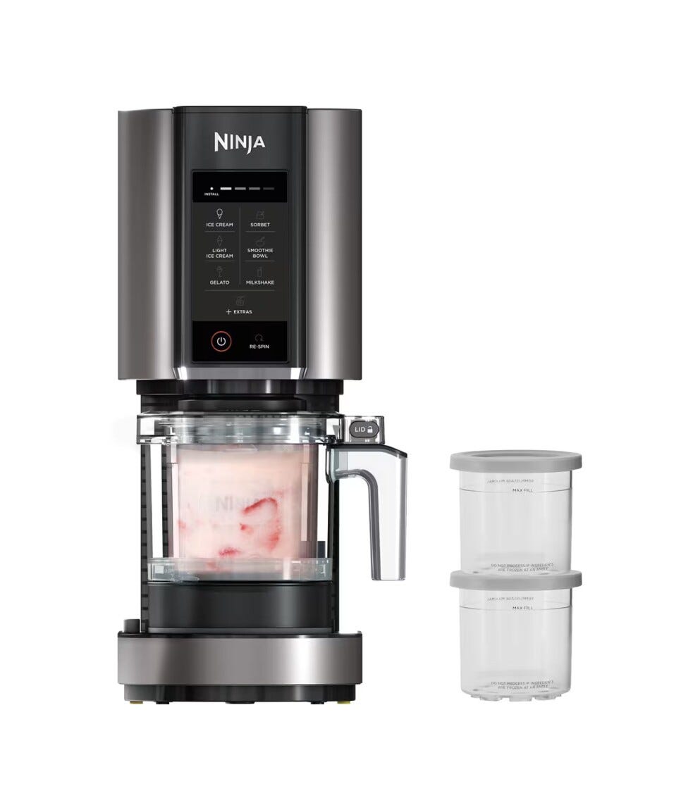 Ninja NC302EU Creami Gelatiera, con 2 vasetti per dessert, 7 programmi, per gelato, yogurt, sorbetto e molto altro