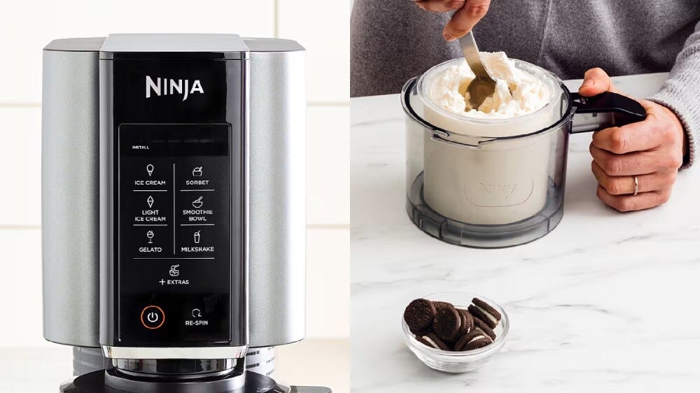 Ninja NC302EU Creami Gelatiera, con 2 vasetti per dessert, 7 programmi, per gelato, yogurt, sorbetto e molto altro