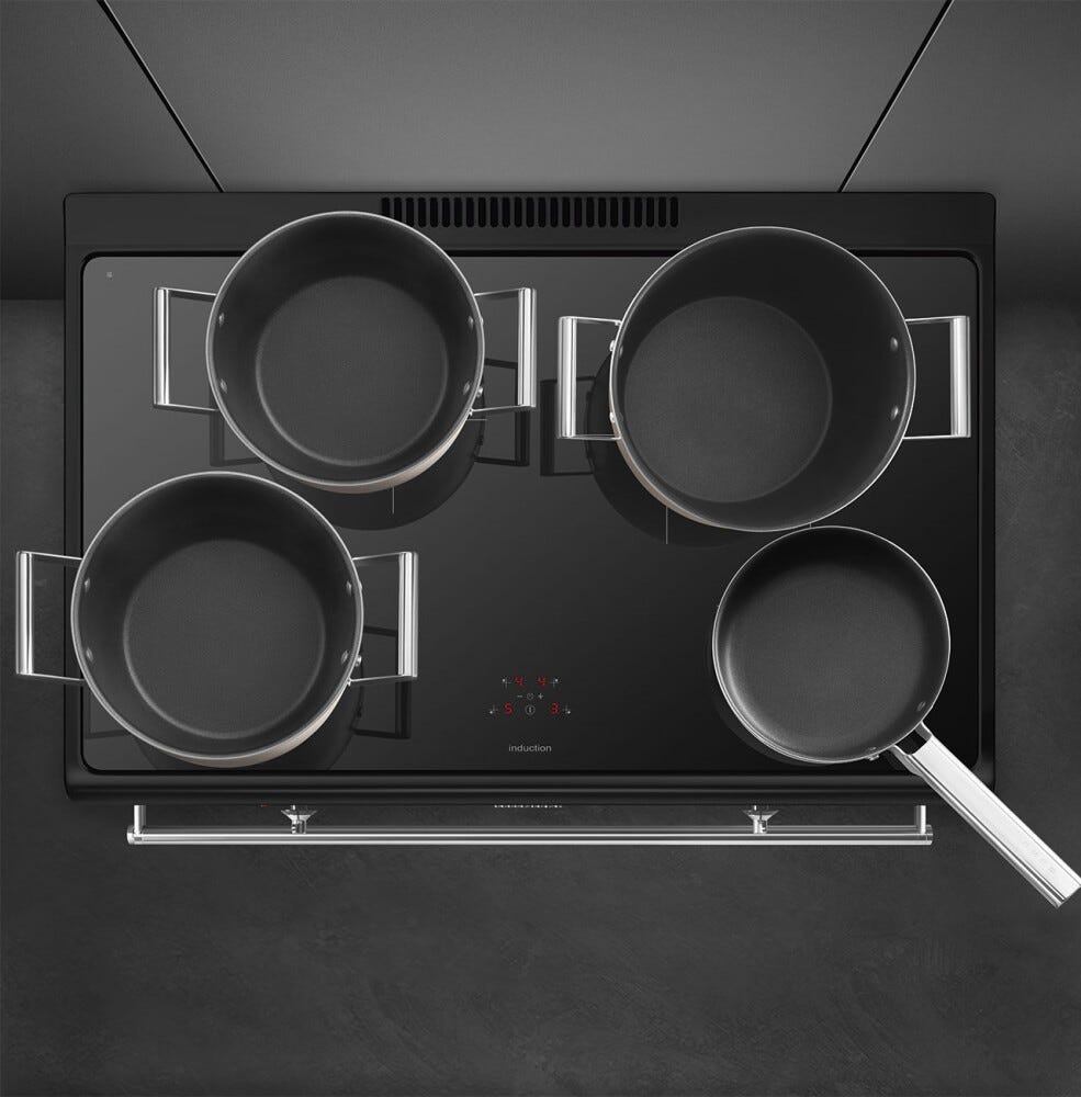 Smeg CX91IMBL Classica Cucina da accosto cm. 90x60, 1 forno termoventilato, 4 zone induzione, pulizia idrolitica, nero