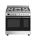 Smeg CX92GM classica Cucina da accosto cm. 90x60, 2 forni elettrici, 5 zone cottura a gas, pulizia idrolitica, inox