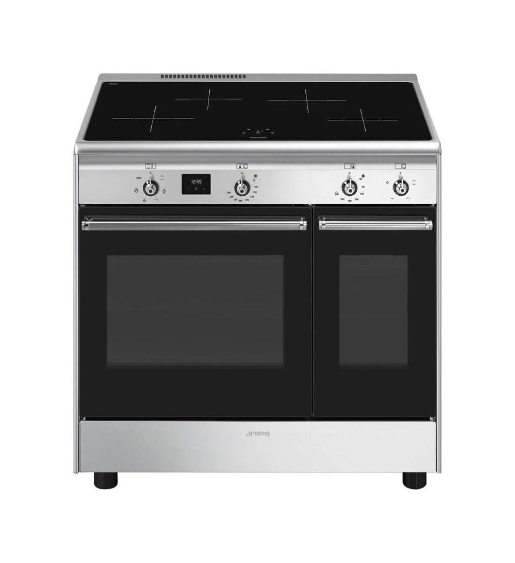 Smeg CX92IM classica Cucina da accosto cm. 90x60, 2 forni elettrici, 4 zone cottura a induzione, pulizia idrolitica, inox