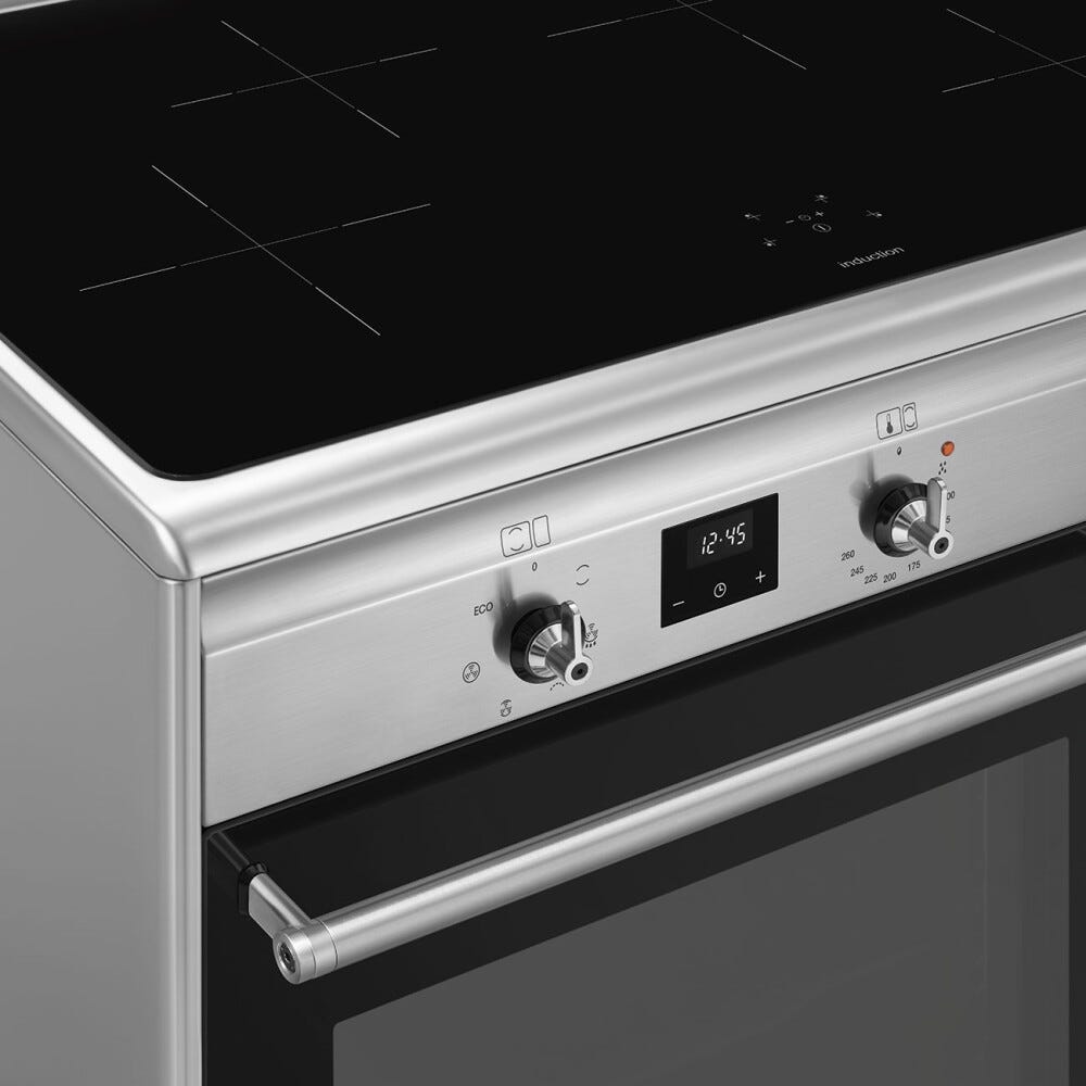 Smeg CX92IM classica Cucina da accosto cm. 90x60, 2 forni elettrici, 4 zone cottura a induzione, pulizia idrolitica, inox