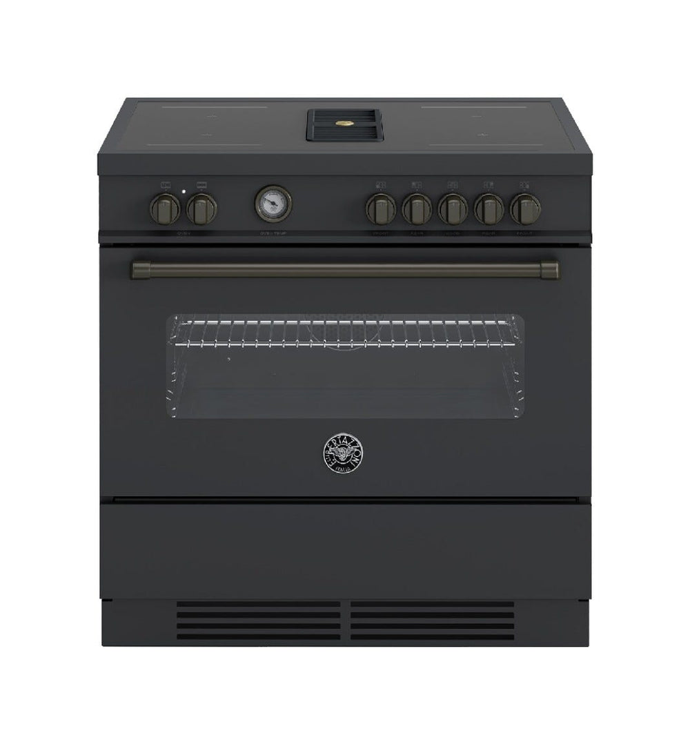 Bertazzoni MASCH94I1ENET Master Cucina da accosto 90 cm, piano a induzione, forno 103 L e cappa integrata, nero opaco