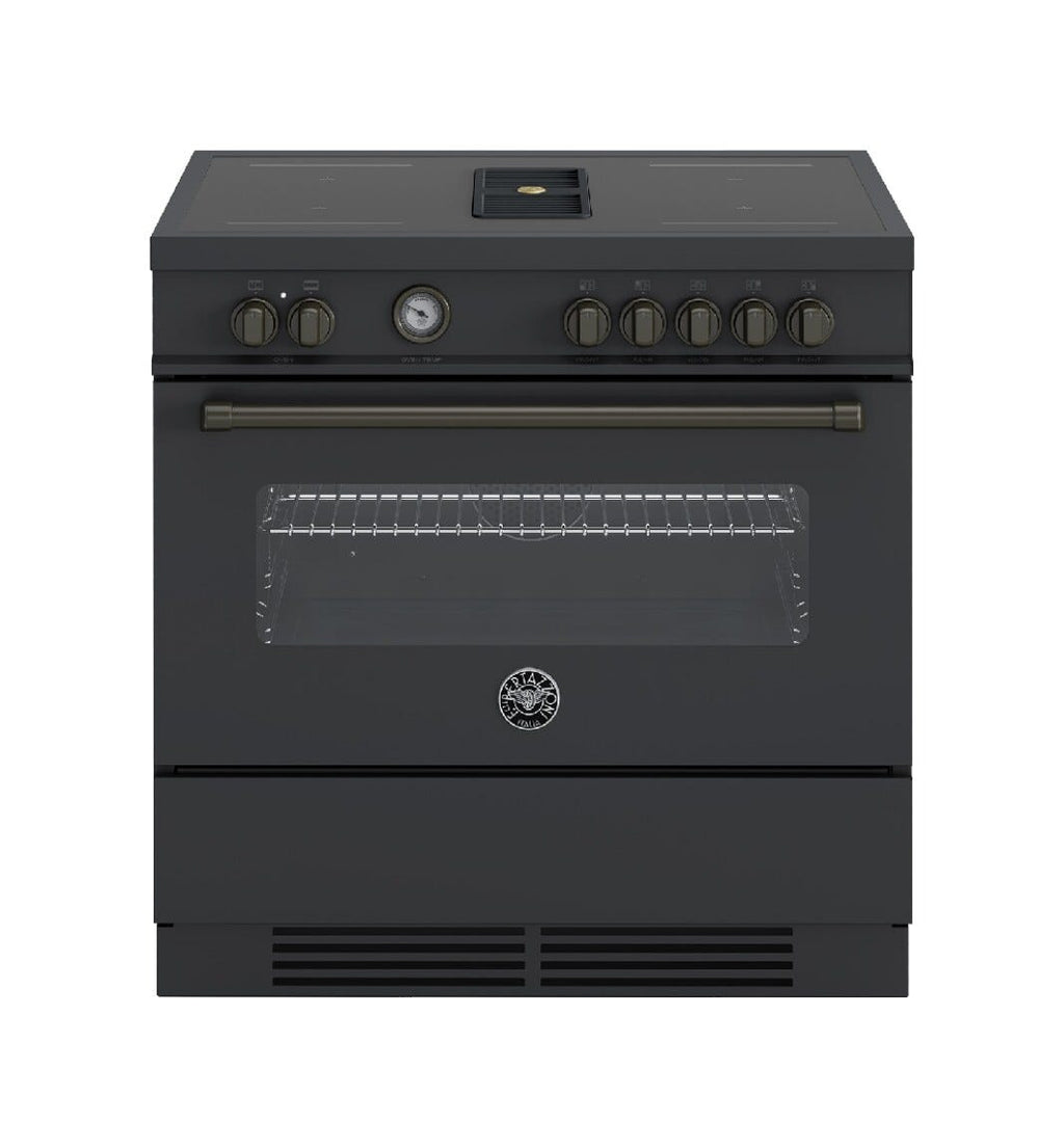 Bertazzoni MASCH94I1ENET Master Cucina da accosto 90 cm, piano a induzione, forno 103 L e cappa integrata, nero opaco