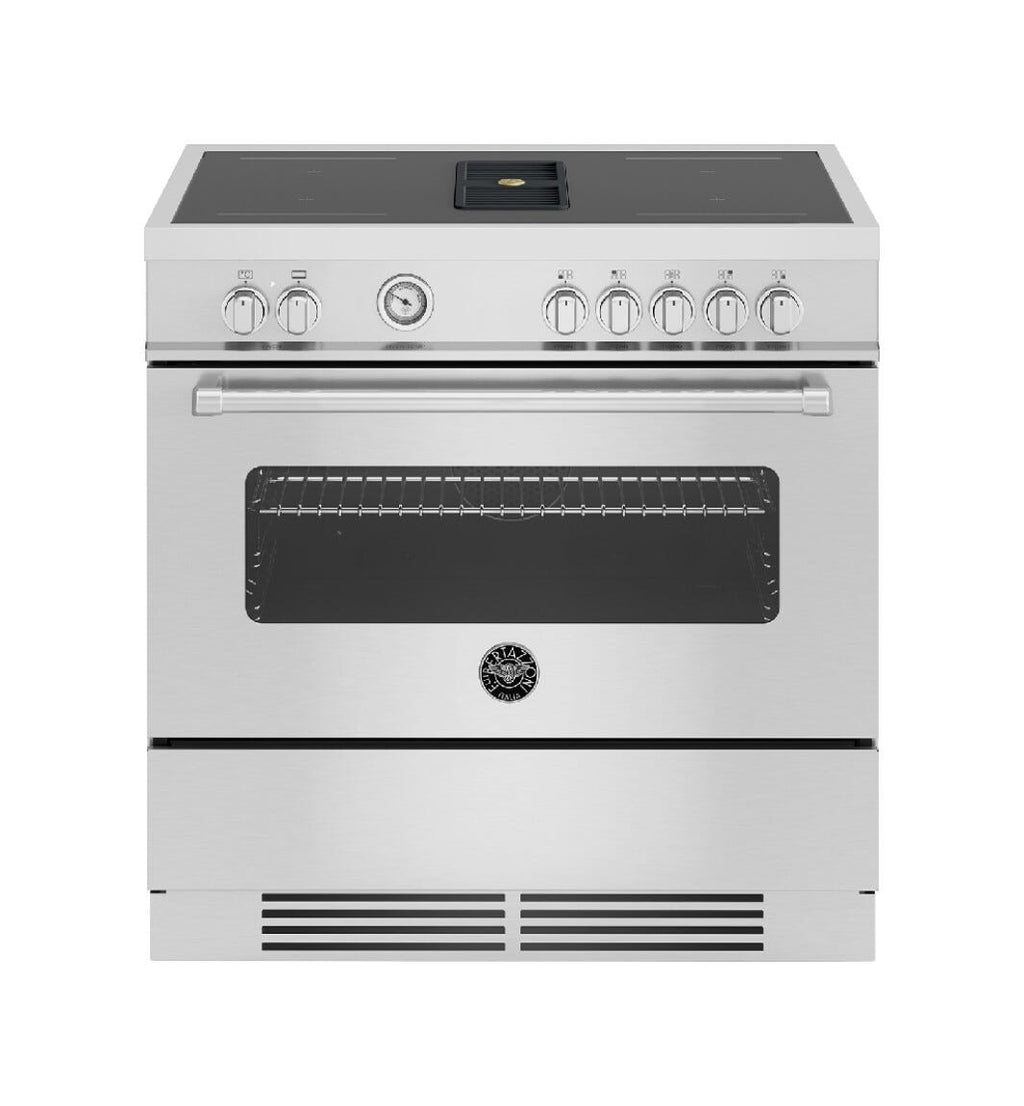 Bertazzoni MASCH94I1EXT Master Cucina da accosto 90 cm, piano a induzione, forno 103 L e cappa integrata, inox