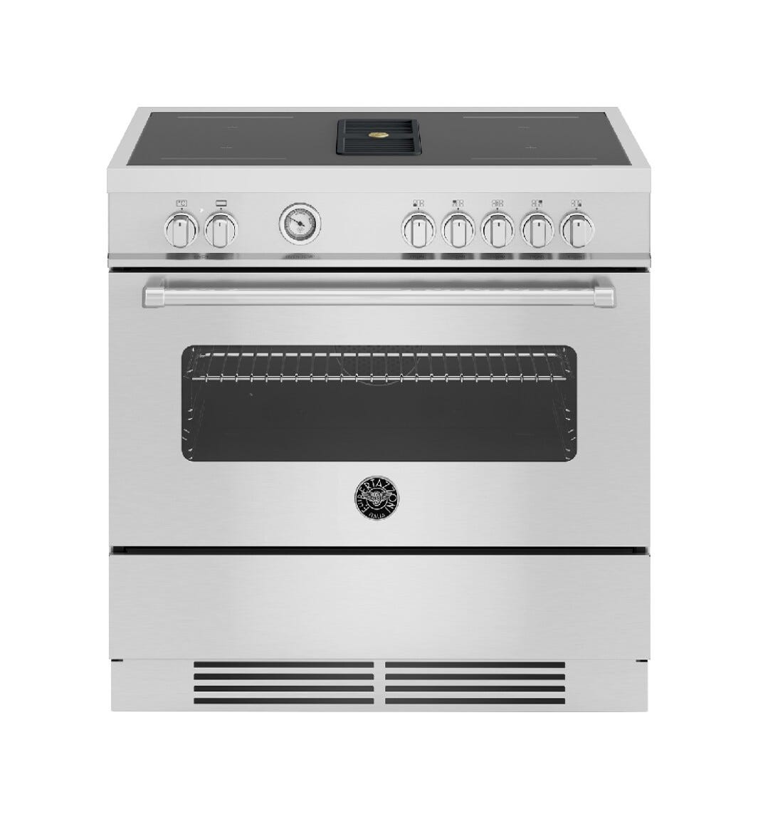 Bertazzoni MASCH94I1EXT Master Cucina da accosto 90 cm, piano a induzione, forno 103 L e cappa integrata, inox