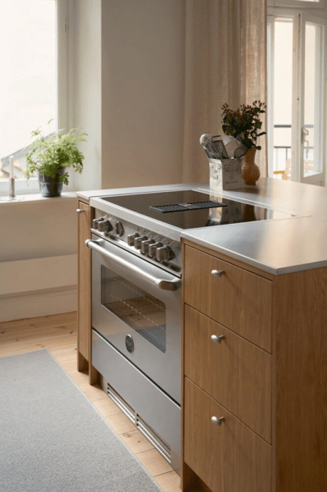 Bertazzoni MASCH94I1EXT Master Cucina da accosto 90 cm, piano a induzione, forno 103 L e cappa integrata, inox