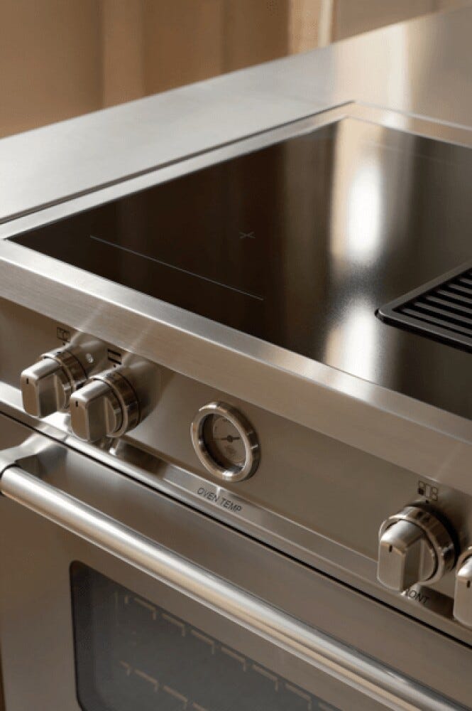 Bertazzoni MASCH94I1EXT Master Cucina da accosto 90 cm, piano a induzione, forno 103 L e cappa integrata, inox