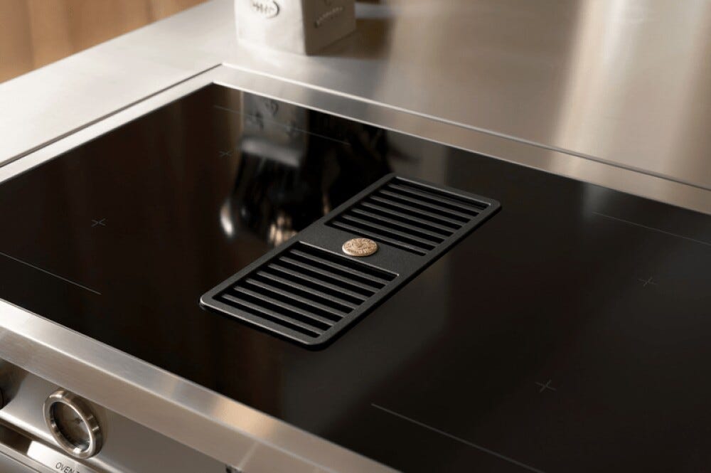 Bertazzoni MASCH94I1EXT Master Cucina da accosto 90 cm, piano a induzione, forno 103 L e cappa integrata, inox